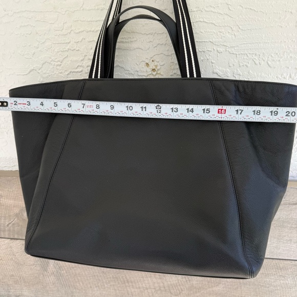 Kate Spade NY Rosie Pebbled Leather Large Tote Black Dual Handles Striped NEW - Picture 12 of 13